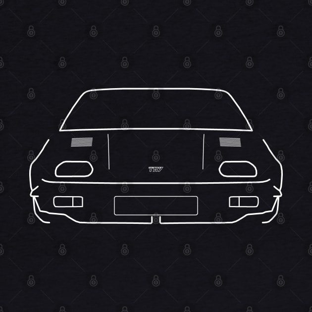 Triumph TR7 1970s classic British sports car white outline graphic by soitwouldseem